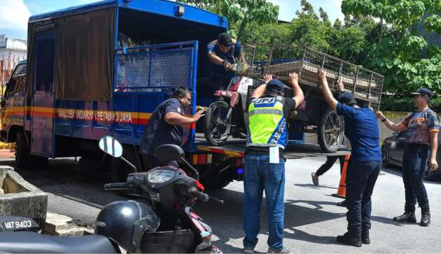 Motosikal dan kenderaan lain yang disita dalam Ops PEWA